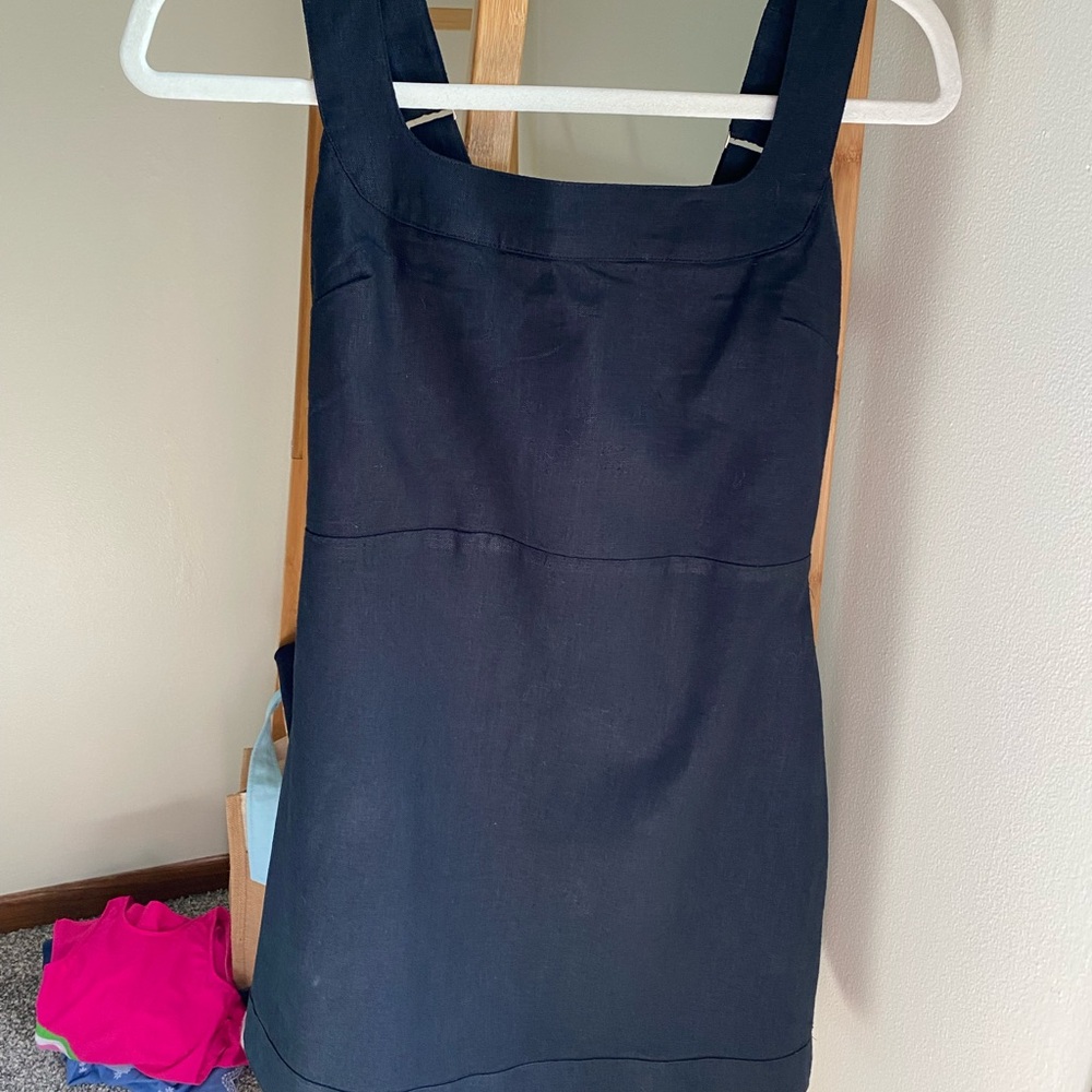 Abercrombie Black Linen-Blend Mini Dress - Picture 7 of 15